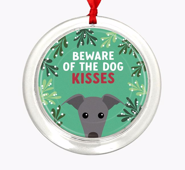 Beware Of The Dog Kisses: Personalized {breedFullName} Christmas Decoration