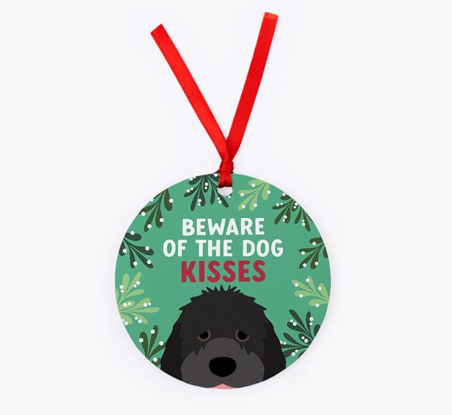 Beware Of The Dog Kisses: Personalised {breedFullName} Christmas Decoration