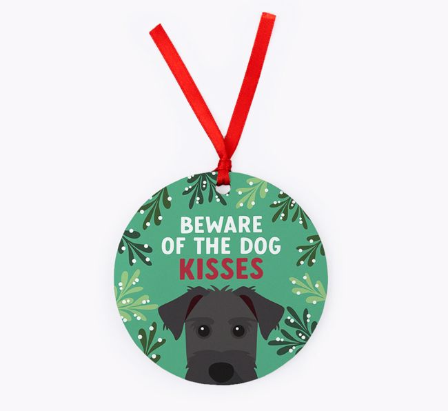 Beware Of The Dog Kisses: Personalised {breedFullName} Christmas Decoration