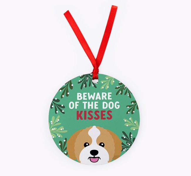 Beware Of The Dog Kisses: Personalised {breedFullName} Christmas Decoration