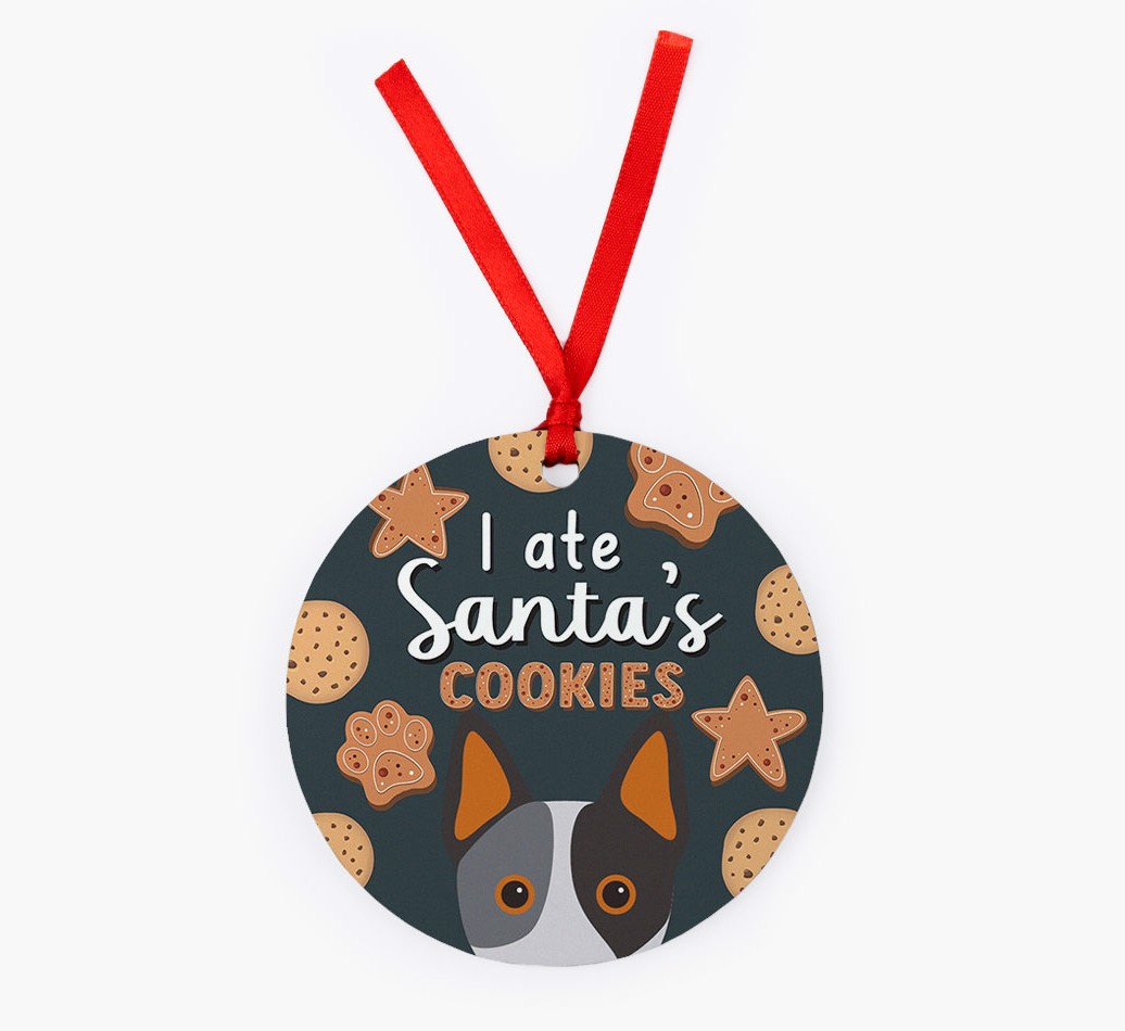 I Ate Santa's Cookies: Personalised {breedFullName} Christmas Decoration - Front