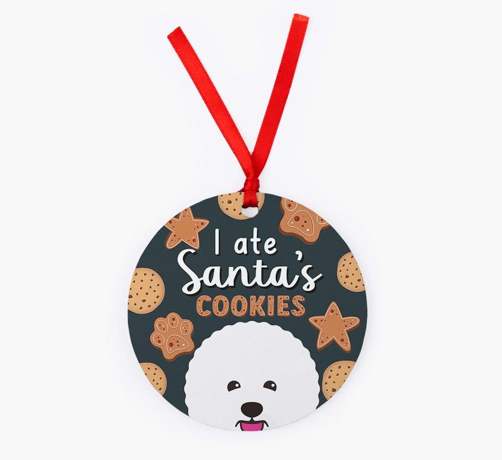 I Ate Santa's Cookies: Personalised {breedFullName} Christmas Decoration - Front