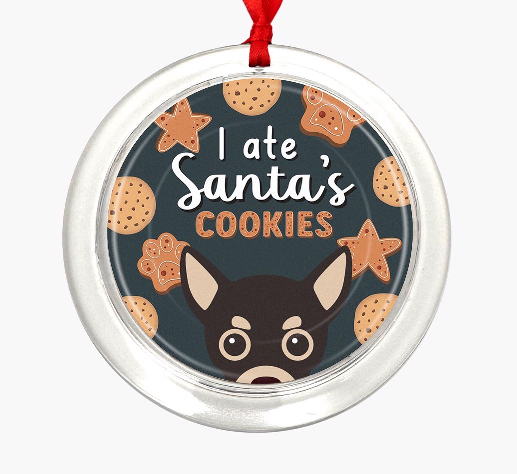 I Ate Santa's Cookies: Personalized {breedFullName} Christmas Decoration - Front