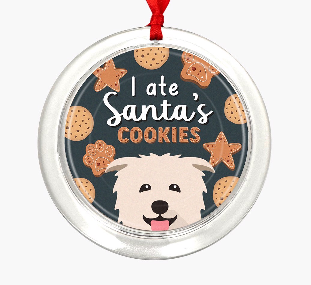 I Ate Santa's Cookies: Personalized {breedFullName} Christmas Decoration - Front