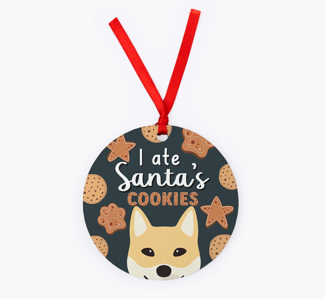 I Ate Santa's Cookies: Personalised {breedFullName} Christmas Decoration - Front