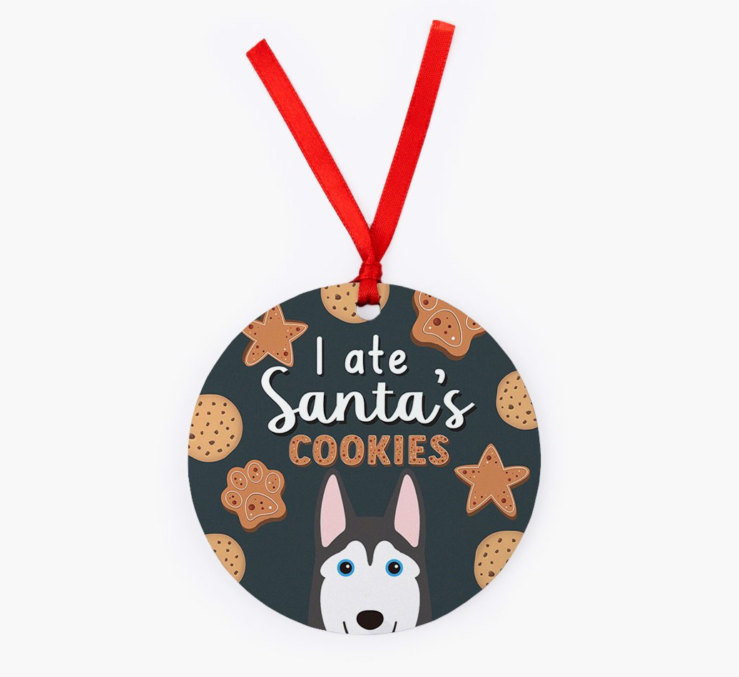 I Ate Santa's Cookies: Personalised {breedFullName} Christmas Decoration - Front