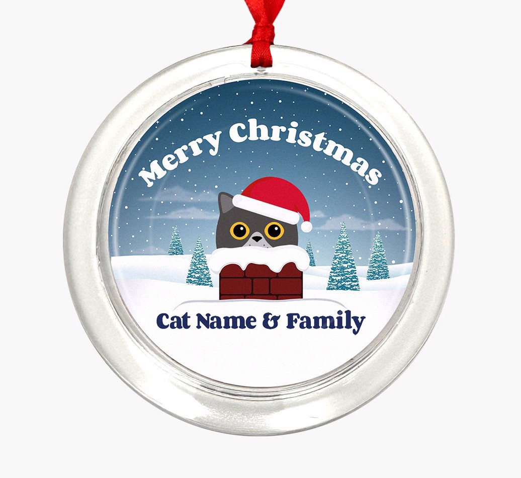 Chimney: Personalized {breedCommonName} Christmas Decoration - Front