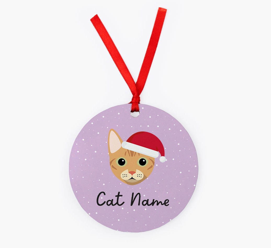 Snow: Personalised {breedCommonName} Christmas Decoration - Front