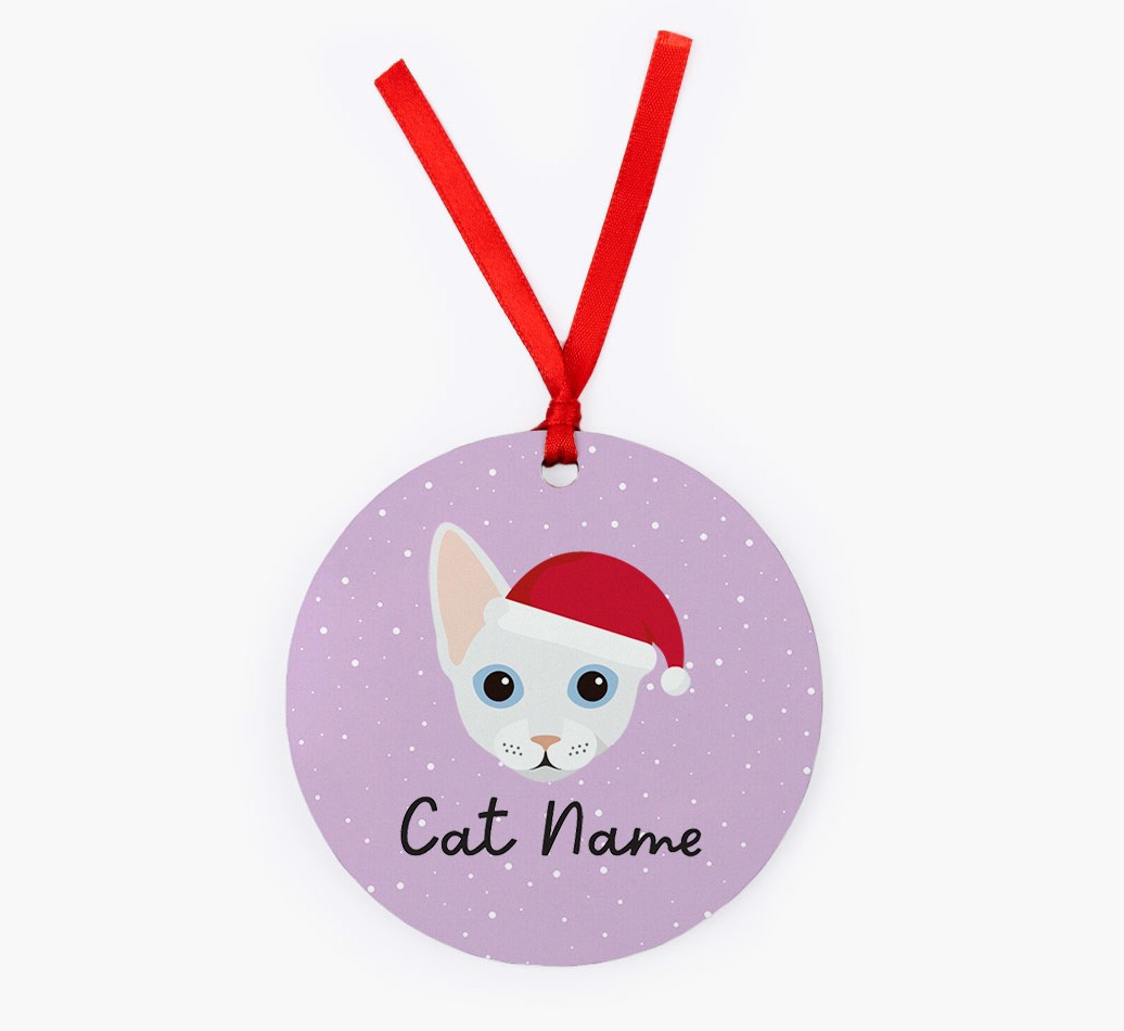 Snow: Personalised {breedCommonName} Christmas Decoration - Front