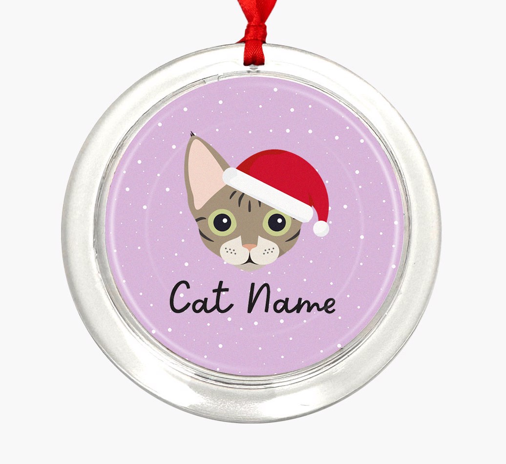 Snow: Personalized {breedCommonName} Christmas Decoration - Front