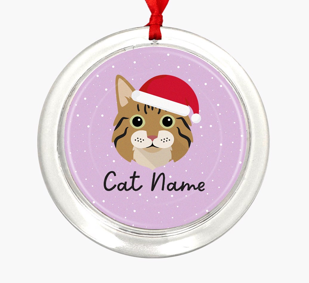 Snow: Personalized {breedCommonName} Christmas Decoration - Front