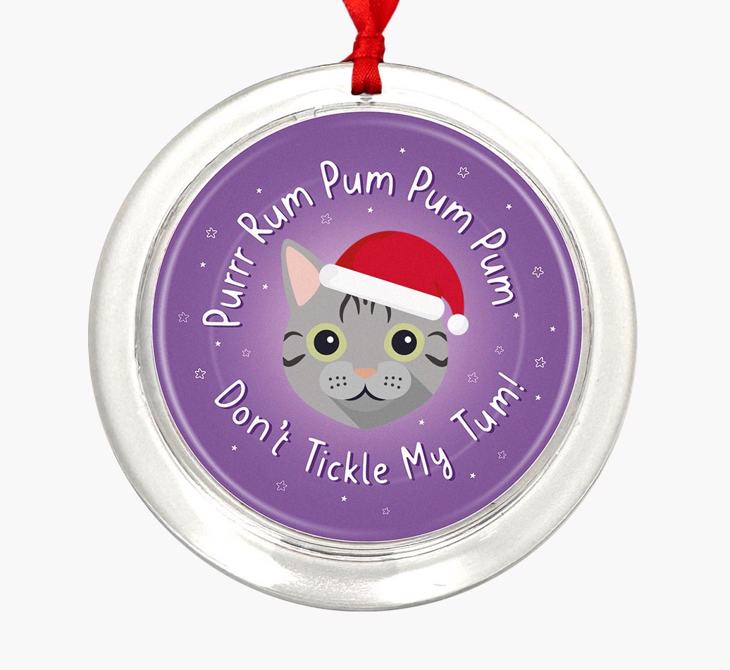 Purrr Rum Pum Pum Pum: Personalized {breedCommonName} Christmas Decoration - Front