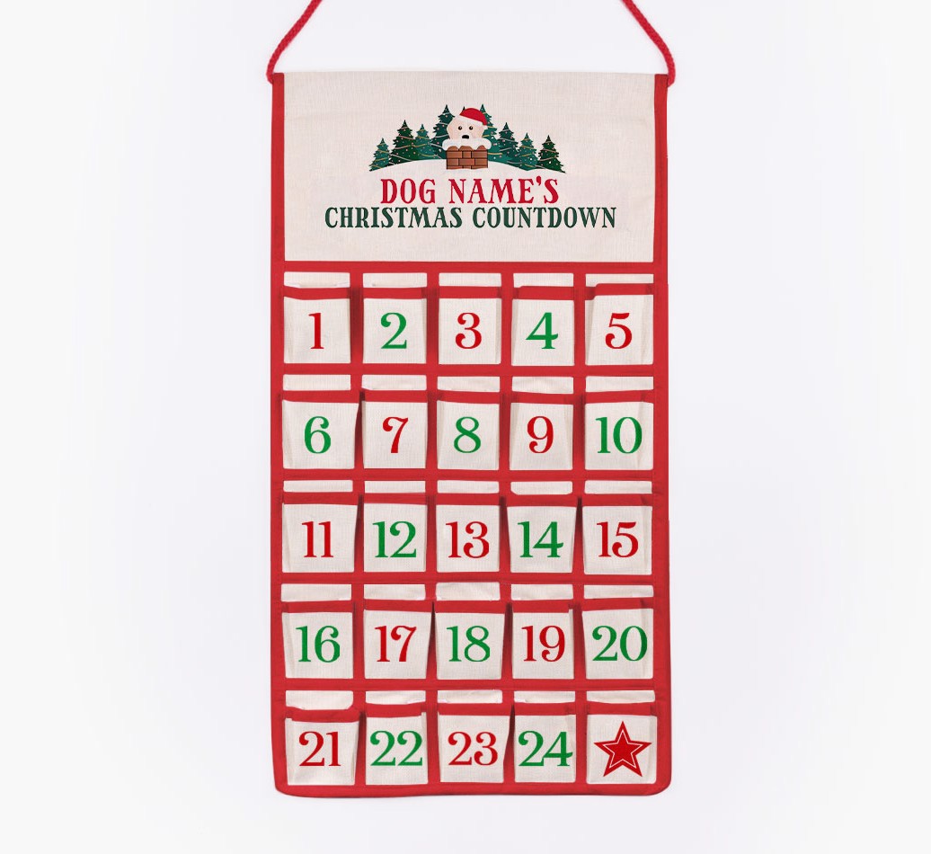 Christmas Countdown: Personalized {breedFullName} Self-Fill Advent Calendar - cut out on white background