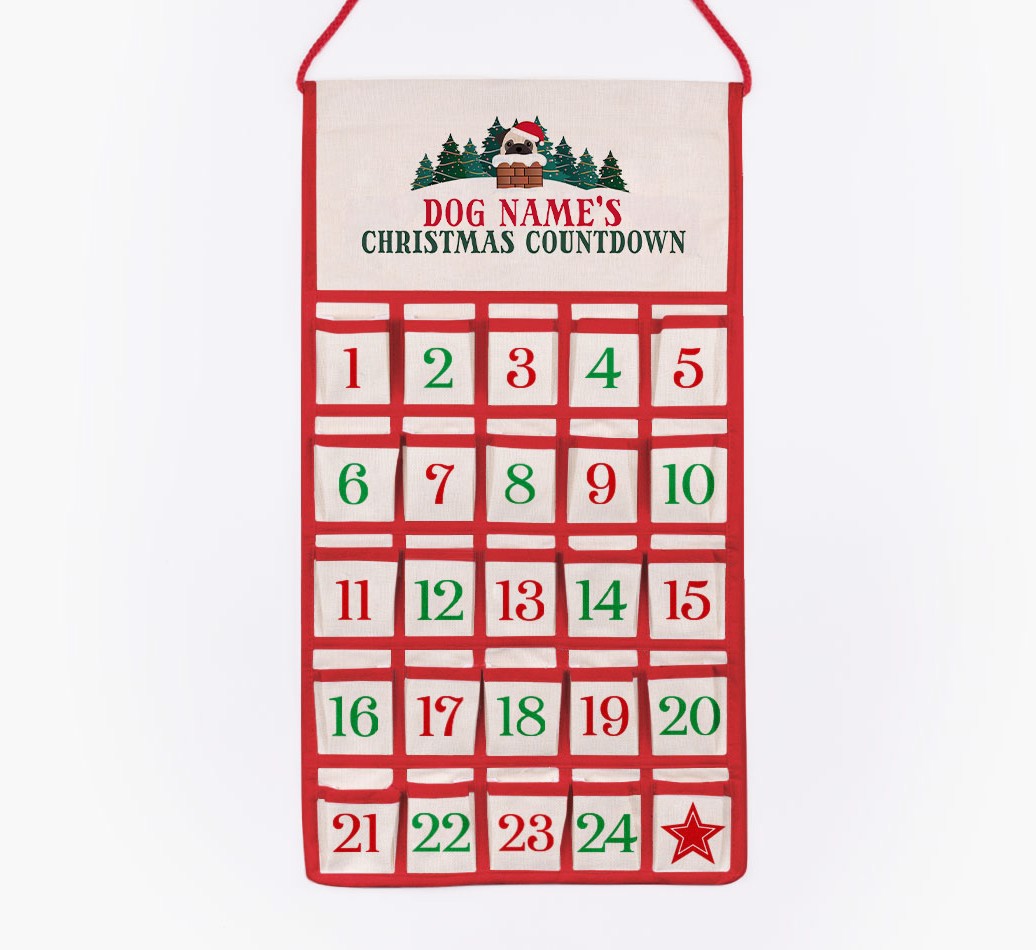 Christmas Countdown: Personalised {breedFullName} Self-Fill Advent Calendar - cut out on white background