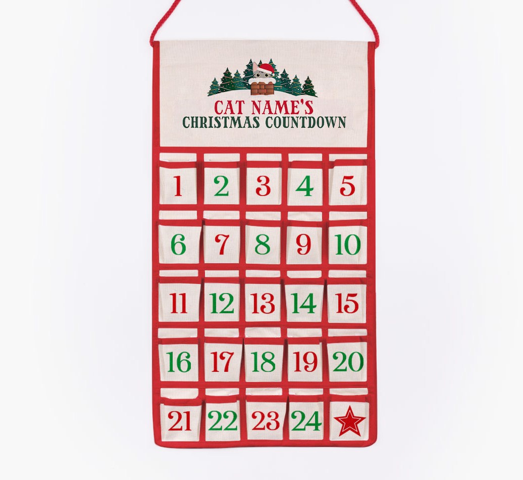 Christmas Countdown: Personalised {breedCommonName} Self-Fill Advent Calendar - cut out on white background