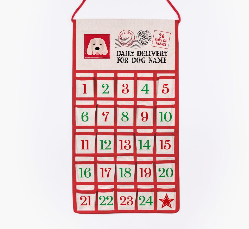Daily Delivery: Personalised {breedFullName} Self-Fill Advent Calendar - cut out on white background