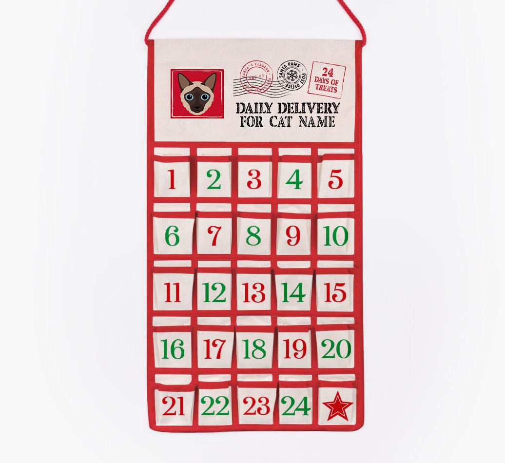 Daily Delivery: Personalised {breedCommonName} Self-Fill Advent Calendar - cut out on white background