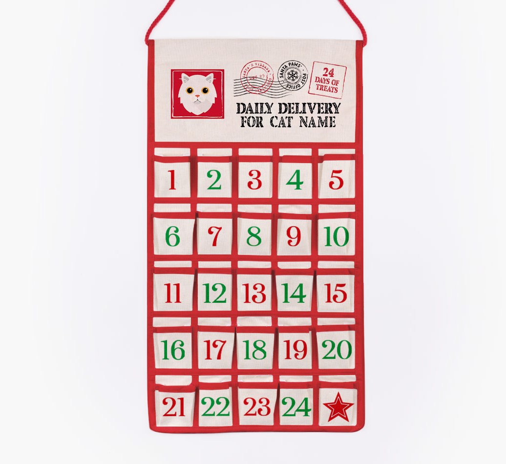 Daily Delivery: Personalised {breedCommonName} Self-Fill Advent Calendar - cut out on white background