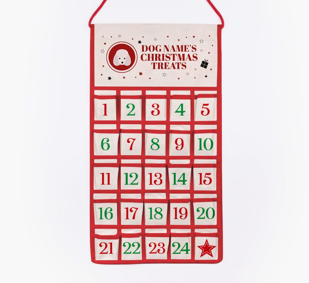 Christmas Treats: Personalised {breedFullName} Self-Fill Advent Calendar - cut out on white background