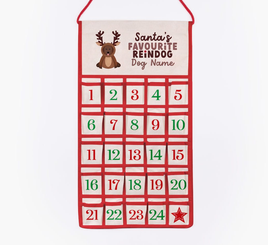 Favourite Reindog: Personalised {breedFullName} Self-Fill Advent Calendar - cut out on white background