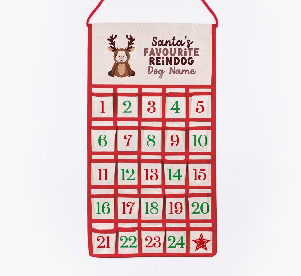 Favourite Reindog: Personalised {breedFullName} Self-Fill Advent Calendar - cut out on white background