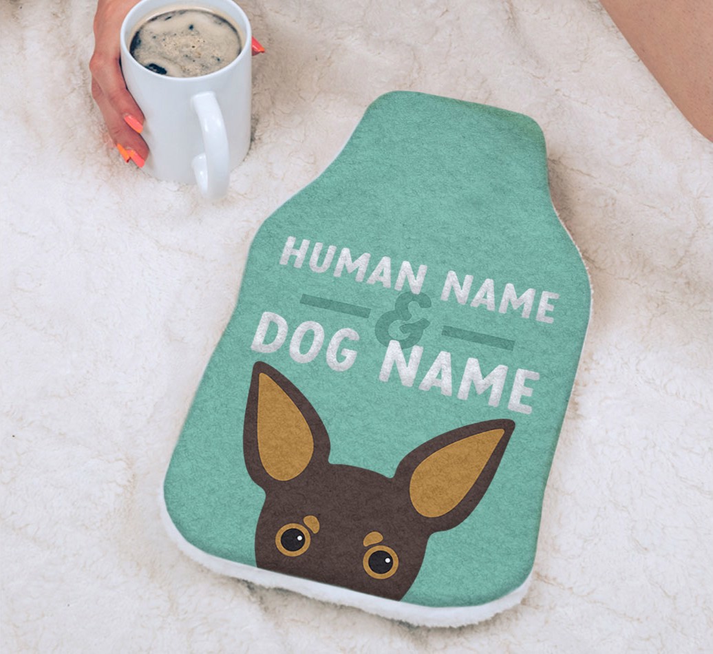 Human And Pet Name: Personalized {breedCommonName} Hot Water Bottle