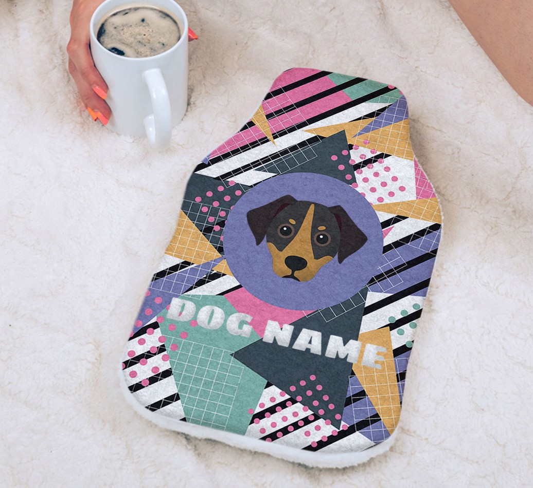 Retro Abstract: Personalized {breedFullName} Hot Water Bottle
