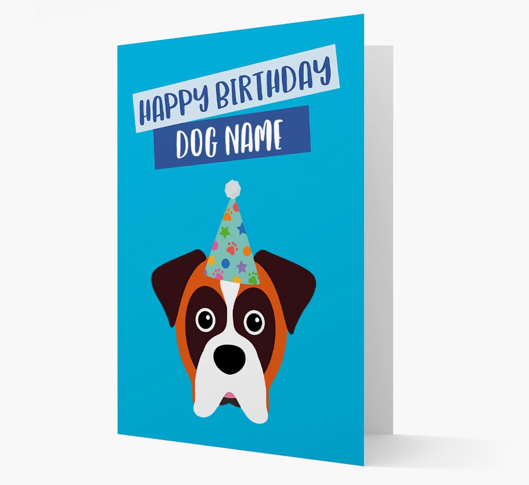 Personalized Card Happy Birthday {dogsName} with {breedCommonName} Icon Front
