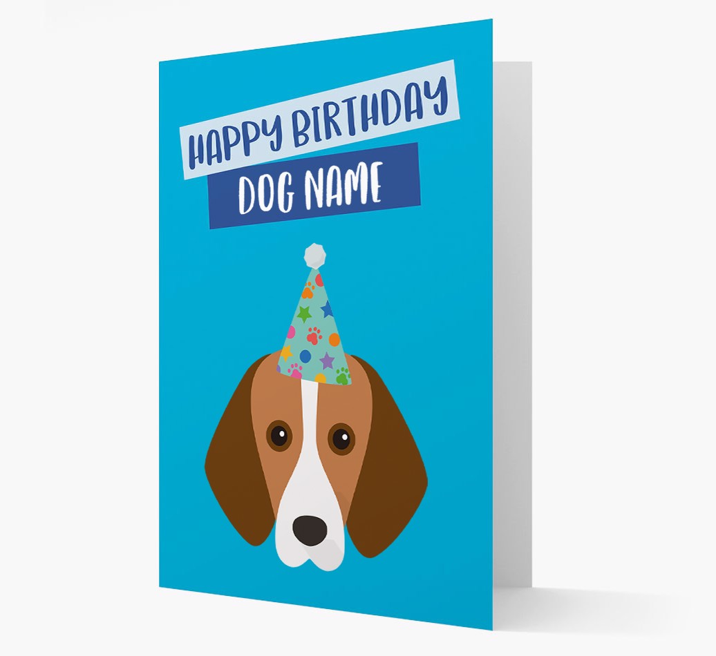 Personalised Card Happy Birthday {dogsName} with {breedCommonName} Icon Front