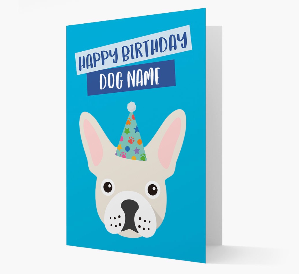 Personalized Card Happy Birthday {dogsName} with {breedCommonName} Icon Front