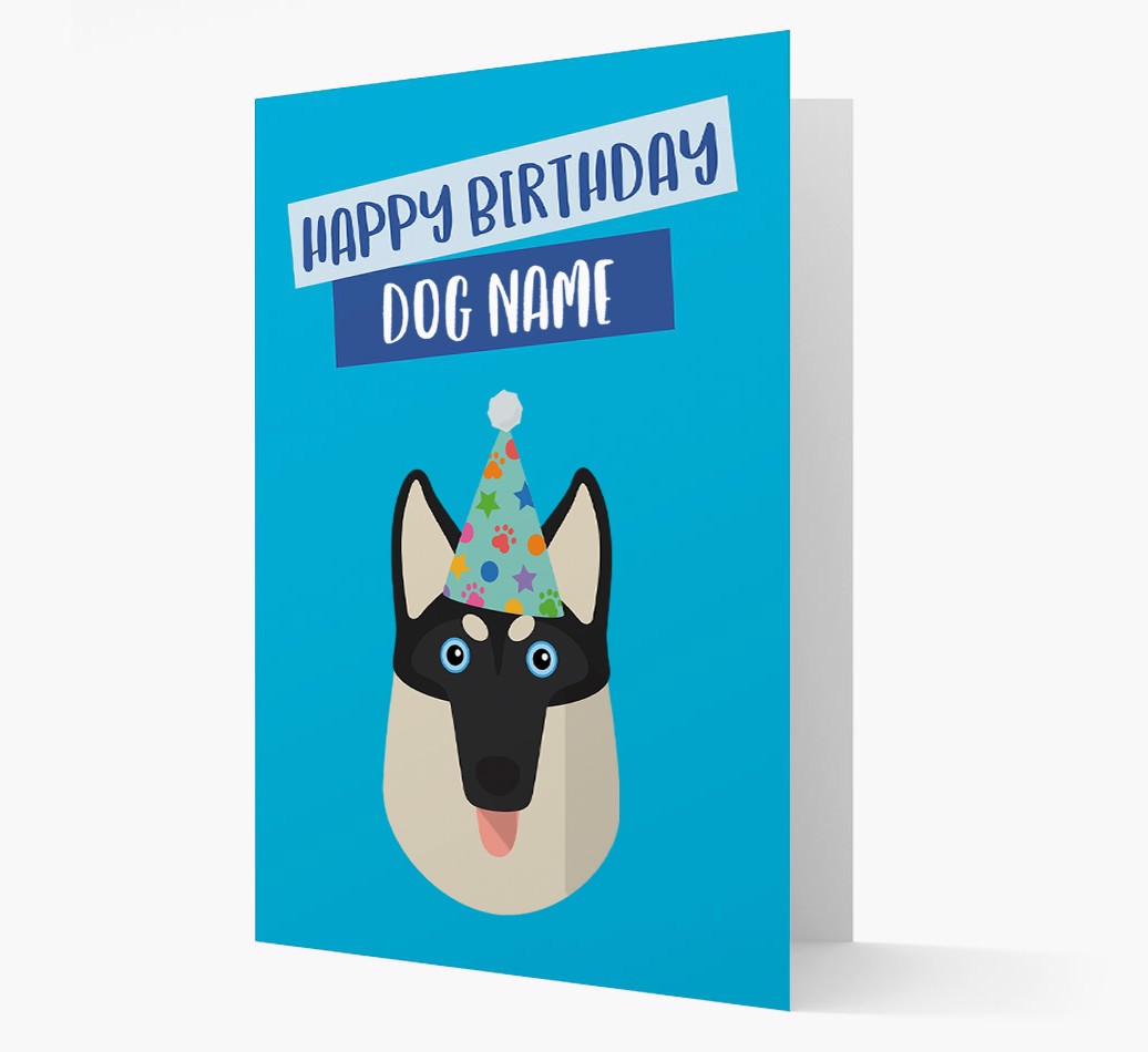 Personalised Card Happy Birthday {dogsName} with {breedCommonName} Icon Front