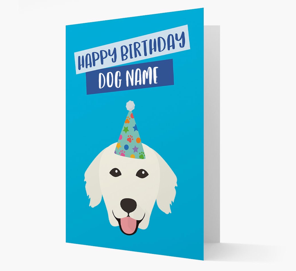 Personalised Card Happy Birthday {dogsName} with {breedCommonName} Icon Front