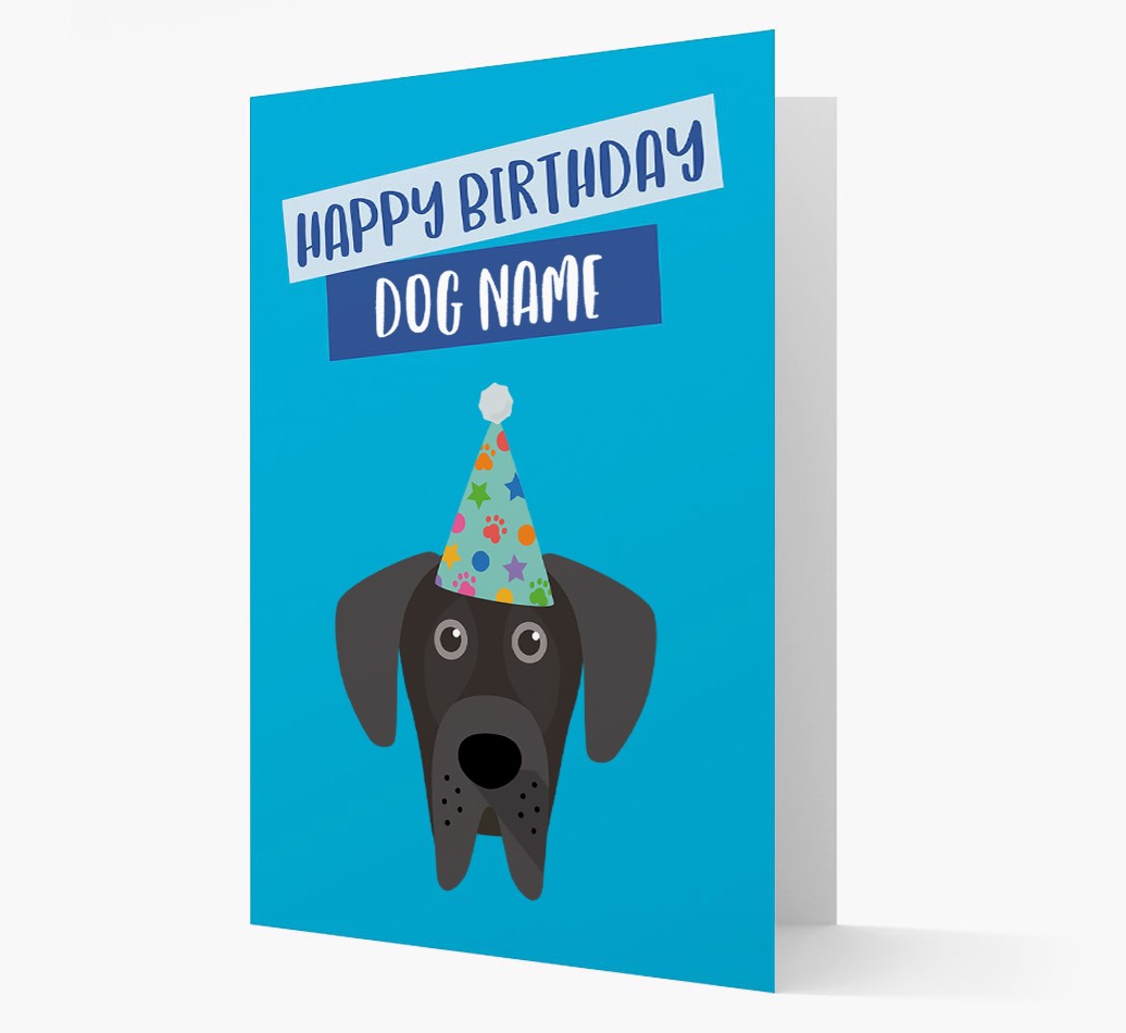 Personalized Card Happy Birthday {dogsName} with {breedCommonName} Icon Front