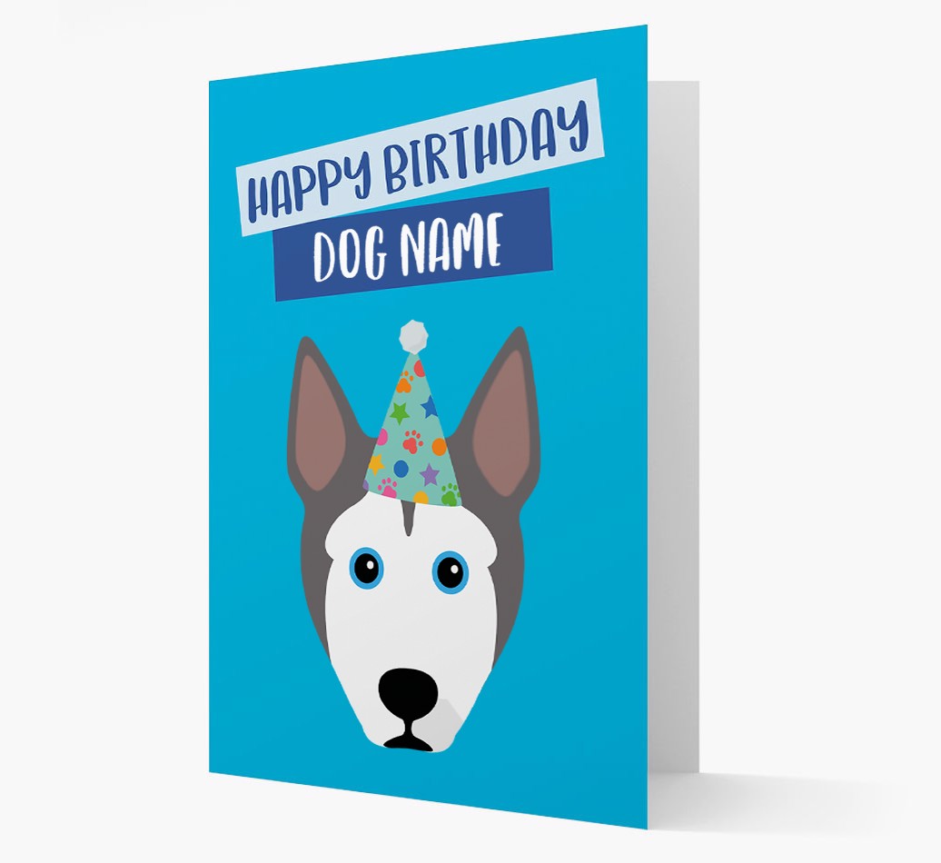 Personalized Card Happy Birthday {dogsName} with {breedCommonName} Icon Front