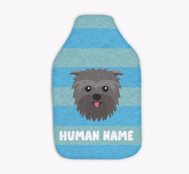 Stripes: Personalised {breedFullName} Hot Water Bottle