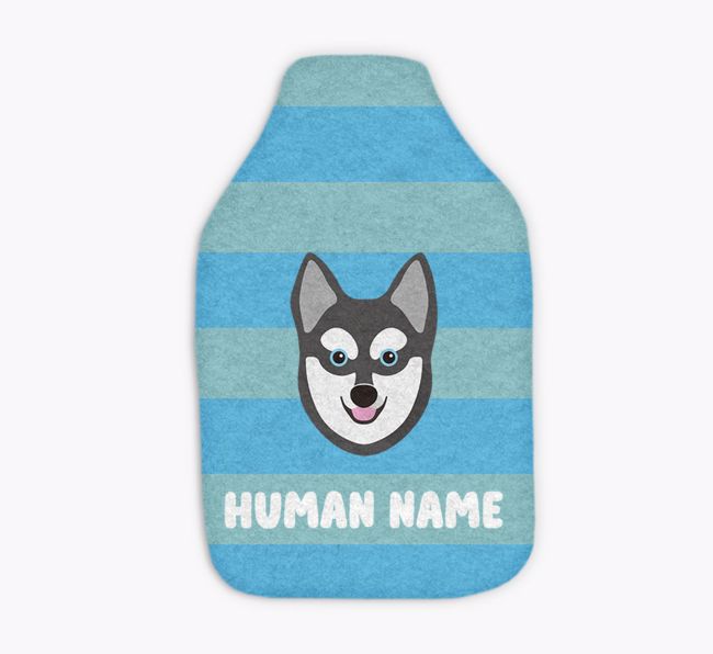 Stripes: Personalized {breedFullName} Hot Water Bottle