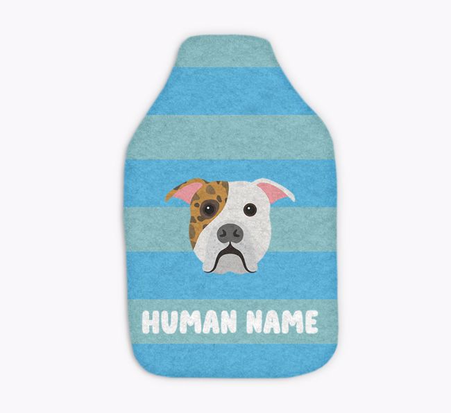 Stripes: Personalised {breedFullName} Hot Water Bottle