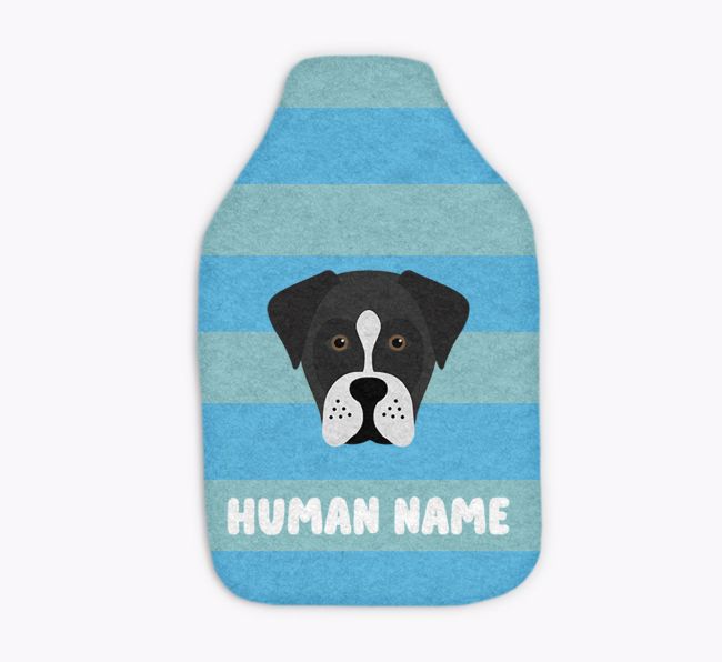 Stripes: Personalized {breedFullName} Hot Water Bottle