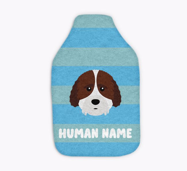 Stripes: Personalized {breedFullName} Hot Water Bottle