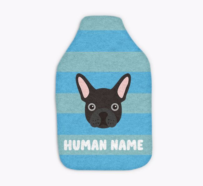 Stripes: Personalized {breedFullName} Hot Water Bottle