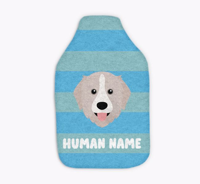 Stripes: Personalised {breedFullName} Hot Water Bottle