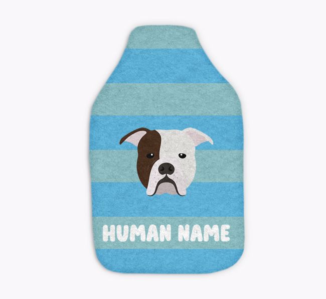 Stripes: Personalised {breedFullName} Hot Water Bottle