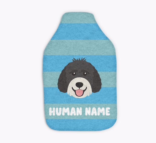 Stripes: Personalised {breedFullName} Hot Water Bottle