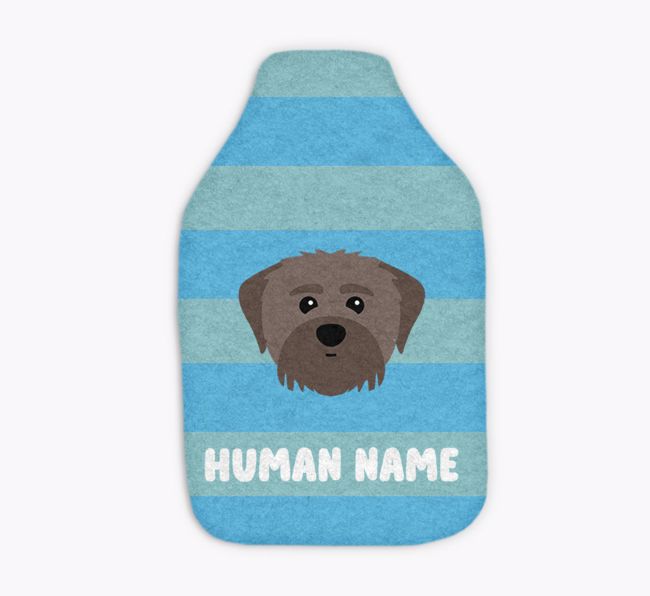 Stripes: Personalized {breedFullName} Hot Water Bottle