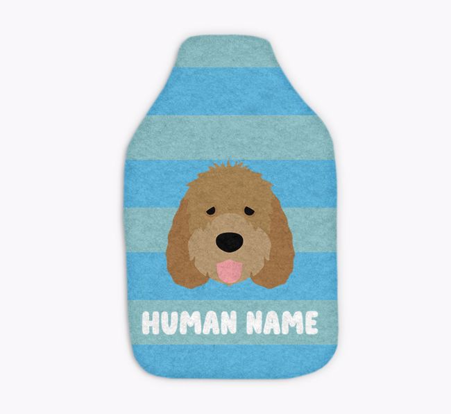 Stripes: Personalised {breedFullName} Hot Water Bottle