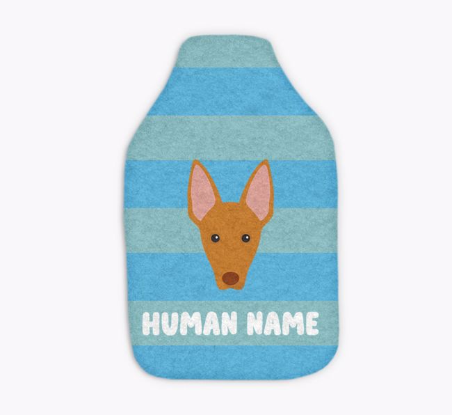 Stripes: Personalised {breedFullName} Hot Water Bottle