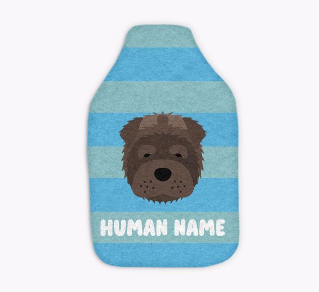 Stripes: Personalized {breedFullName} Hot Water Bottle