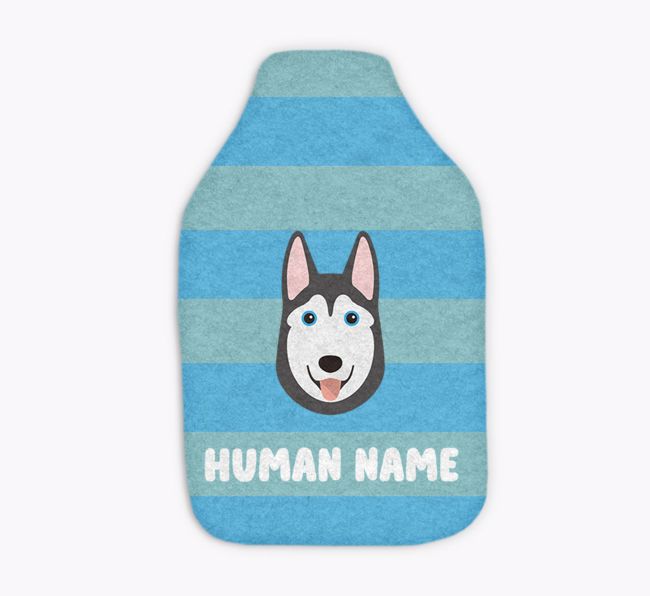 Stripes: Personalized {breedFullName} Hot Water Bottle