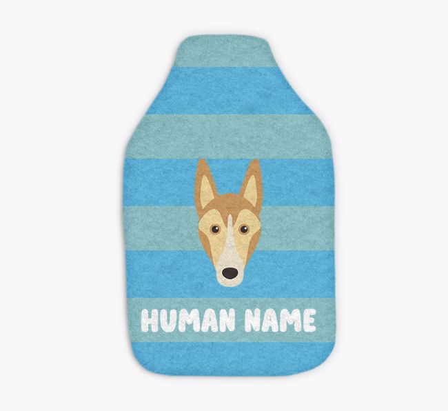 Stripes: Personalised {breedFullName} Hot Water Bottle