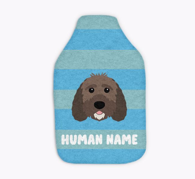 Stripes: Personalised {breedFullName} Hot Water Bottle